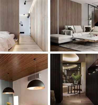 Substytut drewna WPC żaluzjowe karbowane panele ścienne Eleganckie wszechstronne