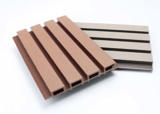 3D Hollow Grooved WPC Fluted Wpc Acoustic Wall Panels Cladding Outdoor Wall Decoration