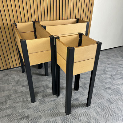 Podwyższone podwyższone łóżko ogrodowe z metalowymi nogami do uprawy roślin roślinnych na zewnątrz