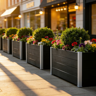 Wielkie podniesione łóżko ogrodowe do ogrodzenia roślin roślin