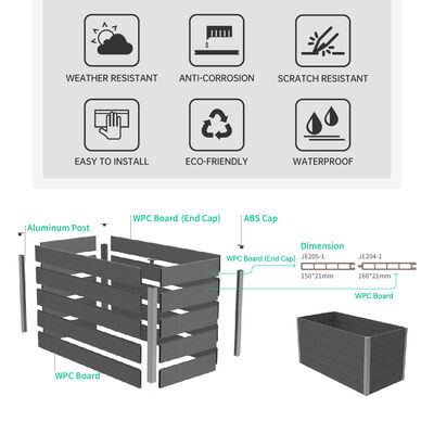 Wielkie podniesione łóżko ogrodowe do ogrodzenia roślin roślin