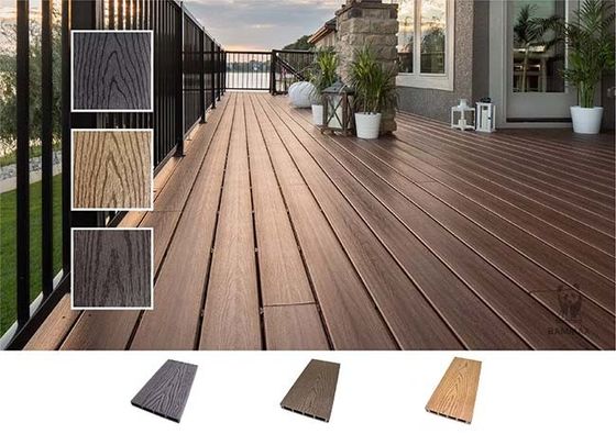 Drewniana podłoga 3D wytłaczana tekstura WPC Decking Composite Deck Floor Waterproof