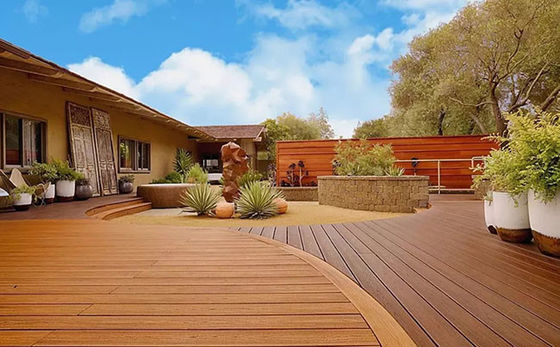 3D Wytłaczane WPC Wood Decking Outdoor Drewniane Plastikowe Podłogi Kompozytowe