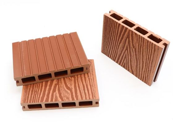 3D Tłoczone kompozytowe płytki blokujące Zewnętrzne podłogi WPC Decking