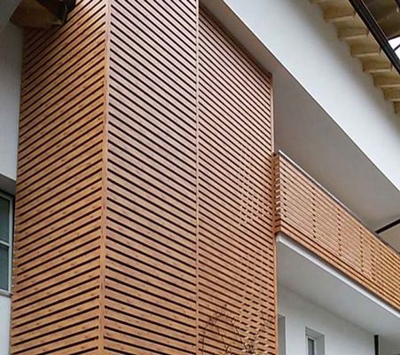 Plastikowy kompozytowy zewnętrzny panel ścienny WPC Wodoodporny panel ścienny WPC karbowany