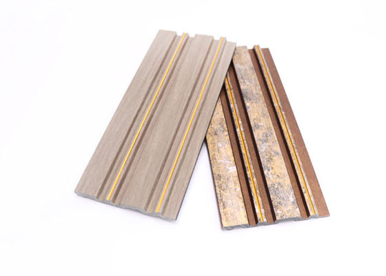 Panele wewnętrzne PS Panel okładzin ściennych ze złotą srebrną linią na tle 120x12mm