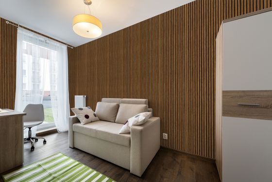 Izolacja akustyczna Absorbuj Mdf Pet Board Akustyczne drewniane panele ścienne z listew